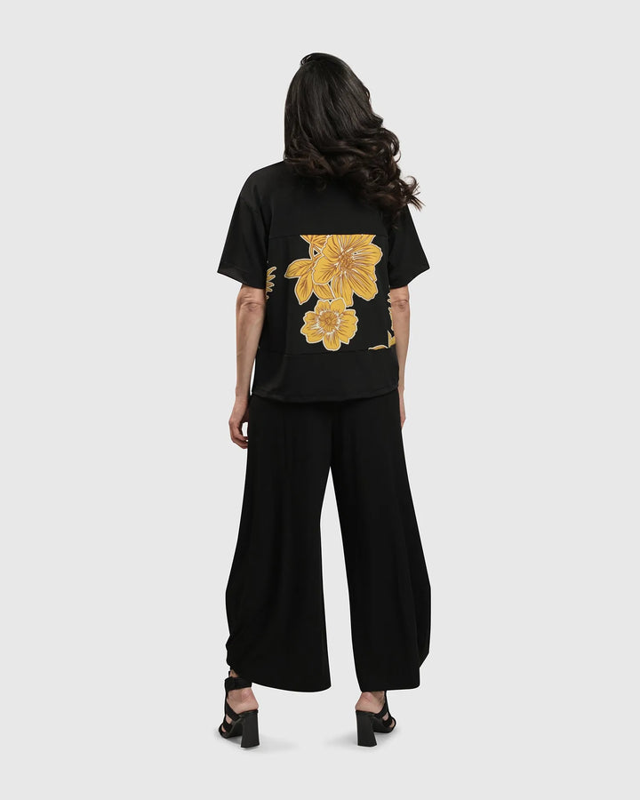 FLOWER GIRL BOXY TOP, GOLD