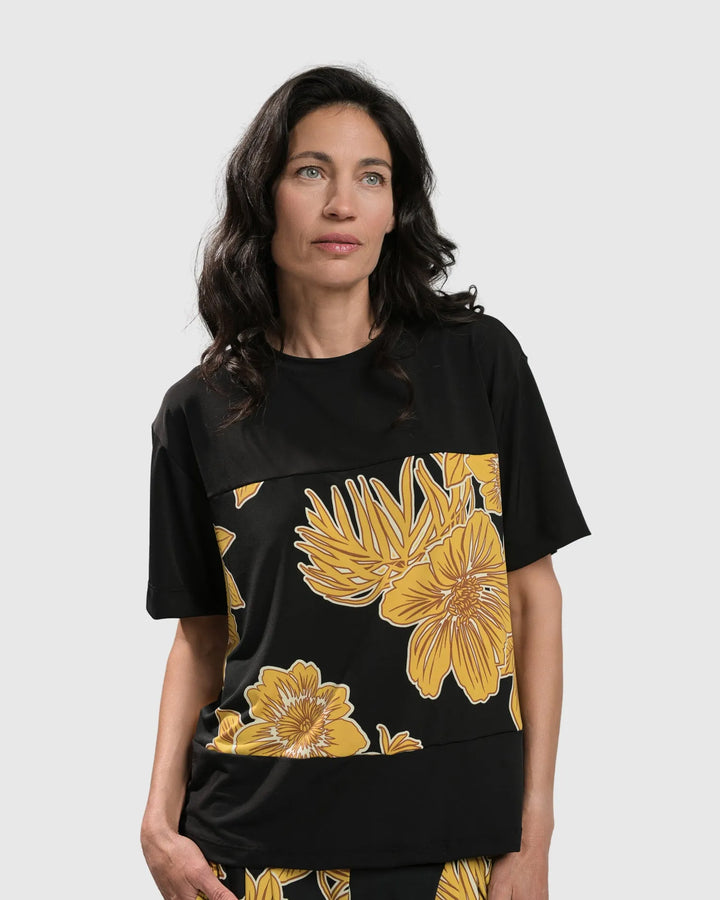 FLOWER GIRL BOXY TOP, GOLD