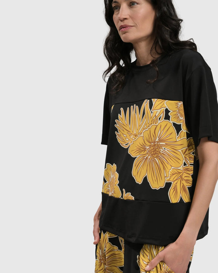 FLOWER GIRL BOXY TOP, GOLD