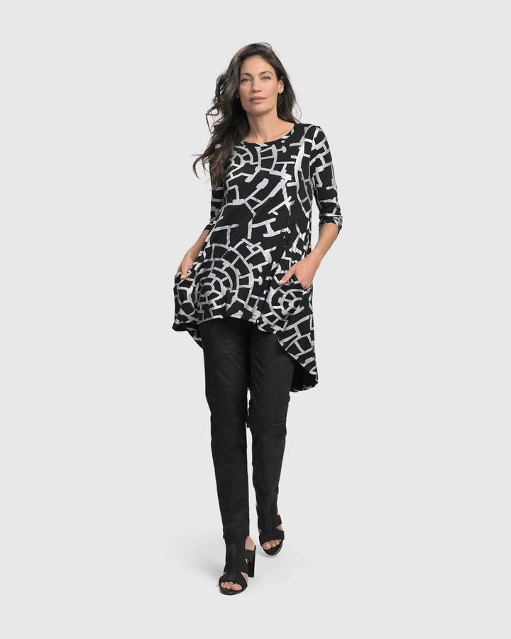 Hypnotic Hi-Lo Tunic Top, Silver