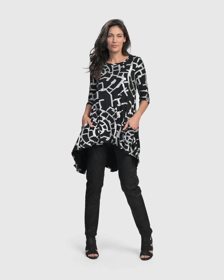 Hypnotic Hi-Lo Tunic Top, Silver