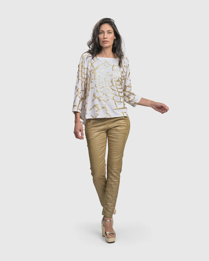 Hypnotic Cutaway Boxy Top, Gold