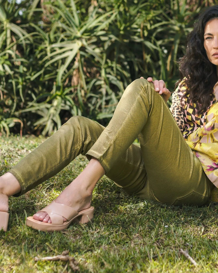 Iconic Stretch Jeans, Green Snake
