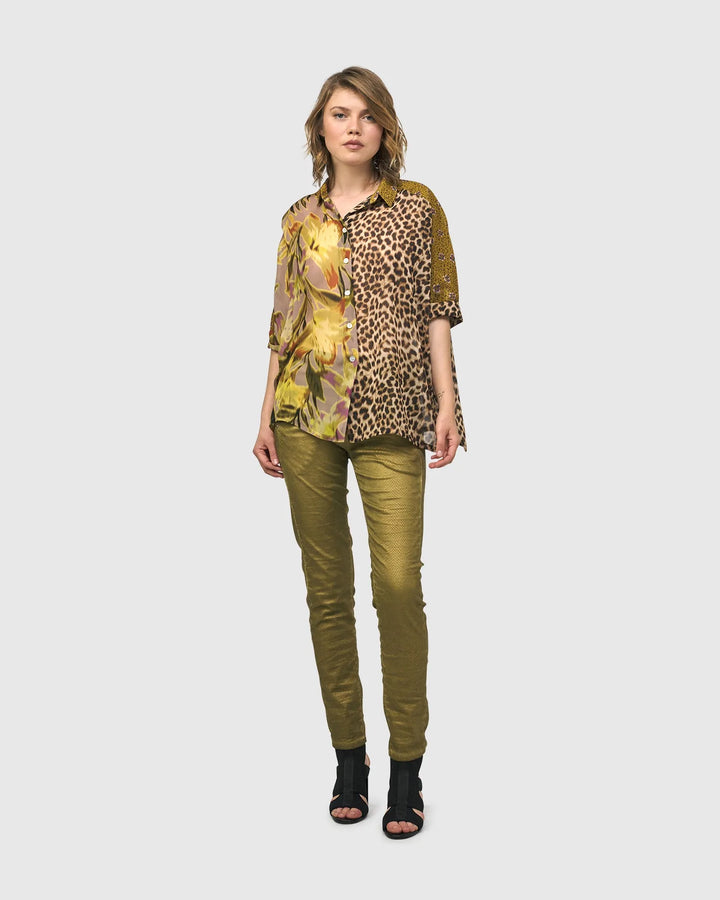 Iconic Stretch Jeans, Green Snake