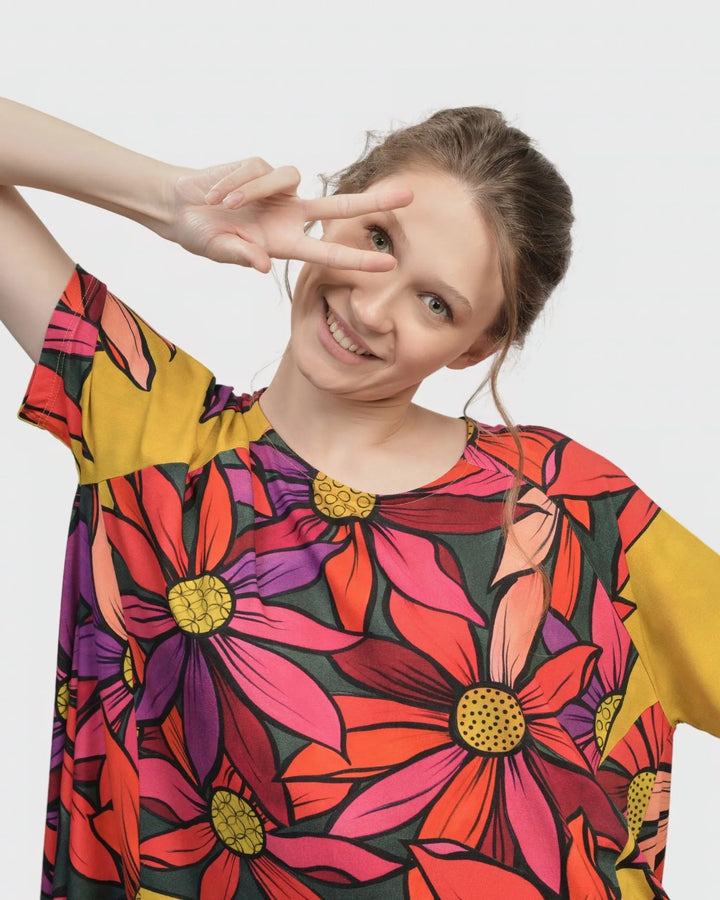 Marigold Trapeze Top, Bouquet