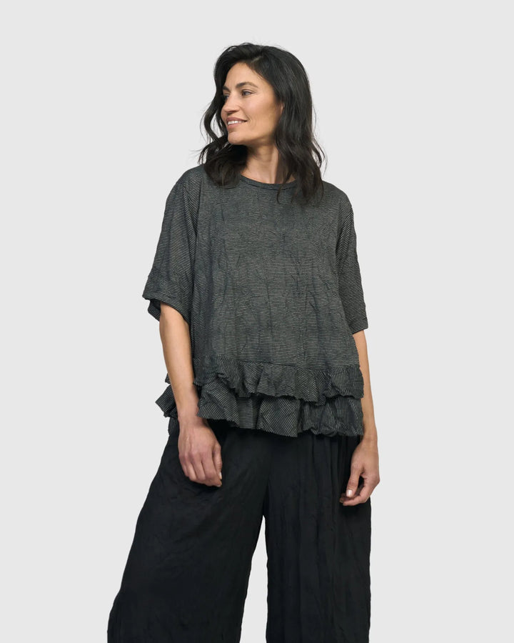 Network Ruffle Tee, Stripes