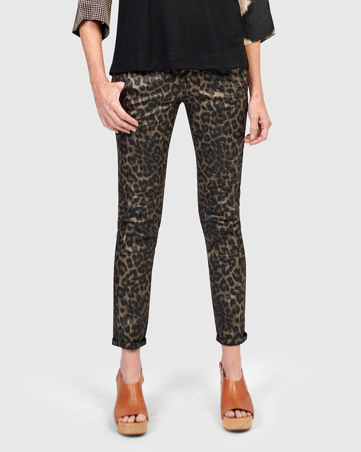 Animal Iconic Stretch Jeans, Brown Leopard