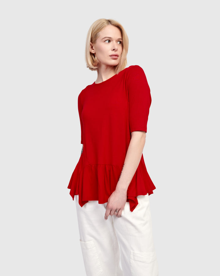 Addison Flouncy Tee, Red