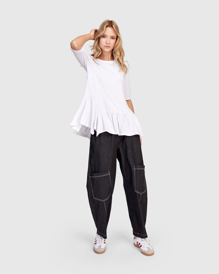 Papaya Relaxed Pants, Black Denim