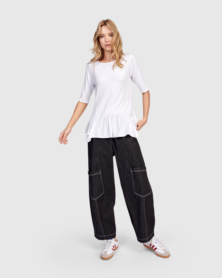 Papaya Relaxed Pants, Black Denim