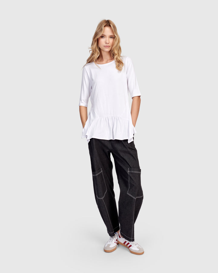 Papaya Relaxed Pants, Black Denim