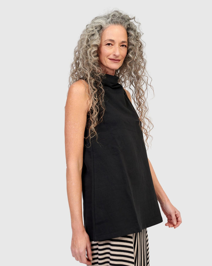 Essential Soft Bistro Top, Black