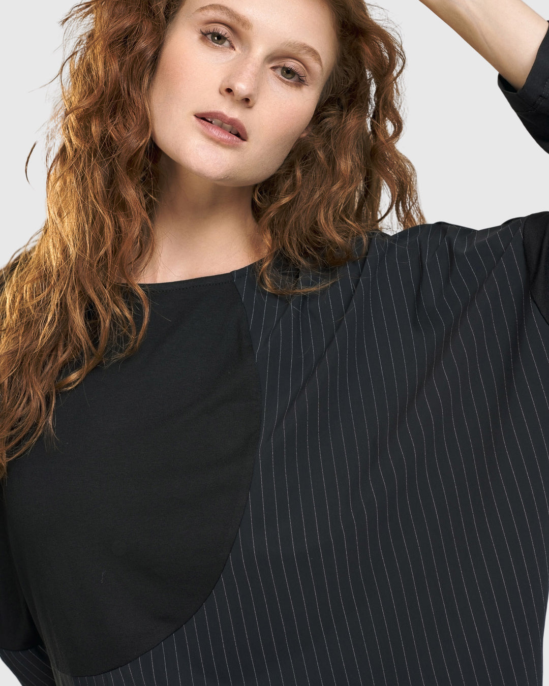 Audrey Relaxed Top, Pinstripes
