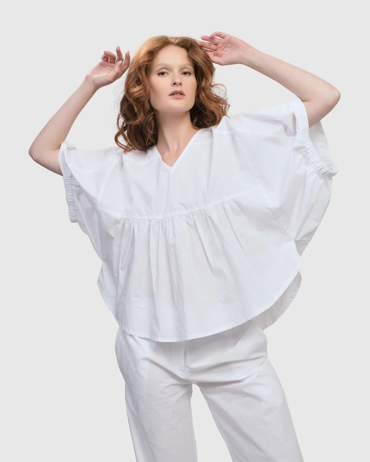 Urban Sophisticate Butterfly Blouse, White