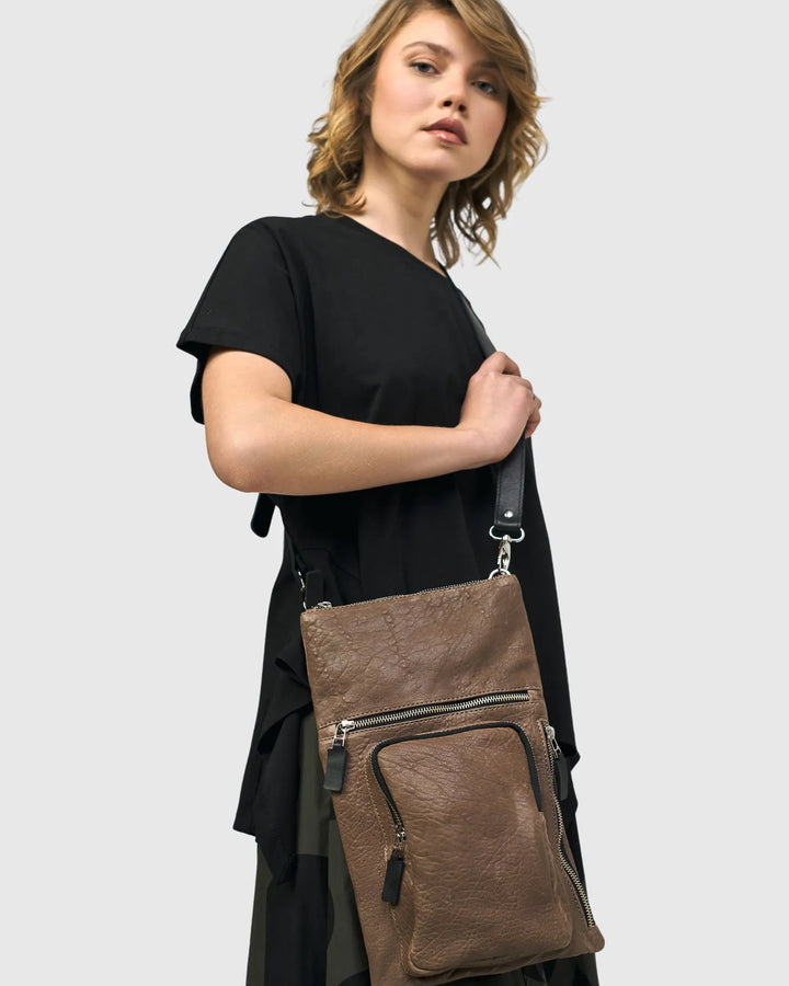 Flat Stash Pouch Bag, Wood