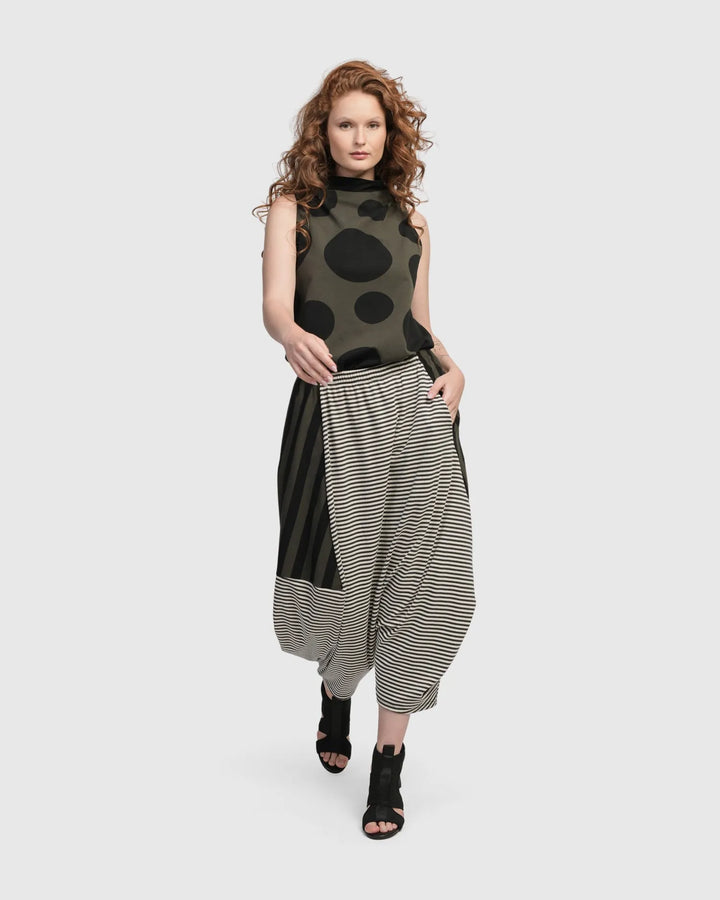 Urban Dots Sleeveless Mockneck Top, Khaki