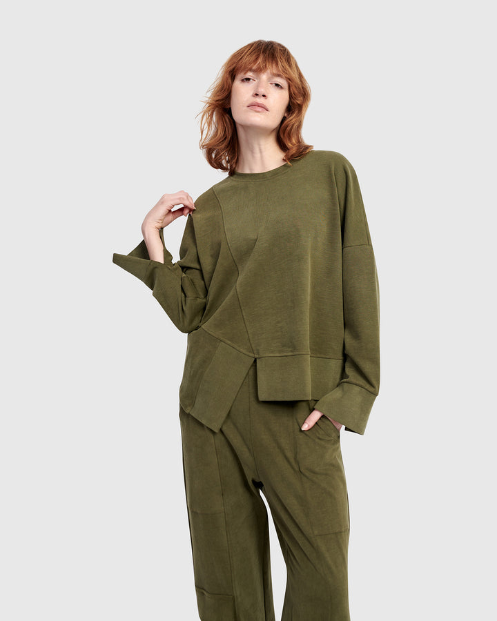 Urban Sirocco Crewneck Top, Olive