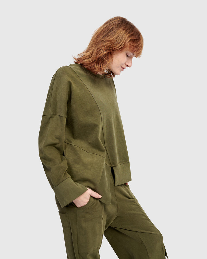Urban Sirocco Crewneck Top, Olive