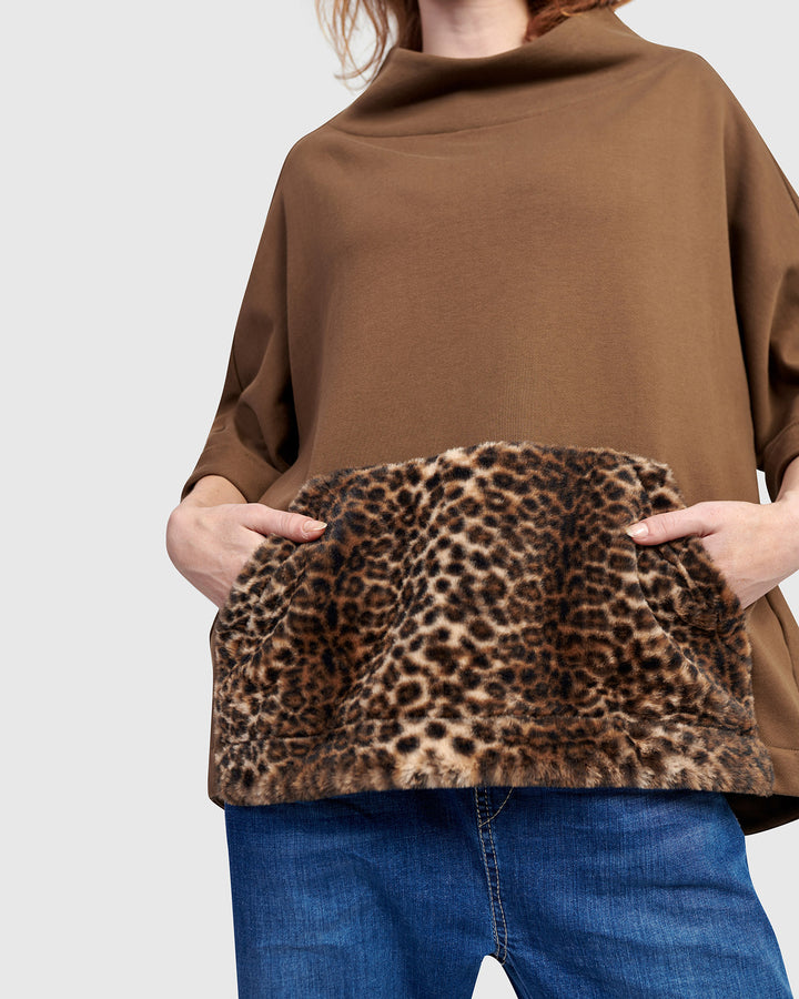 Urban Muff Pullover Top, Camel