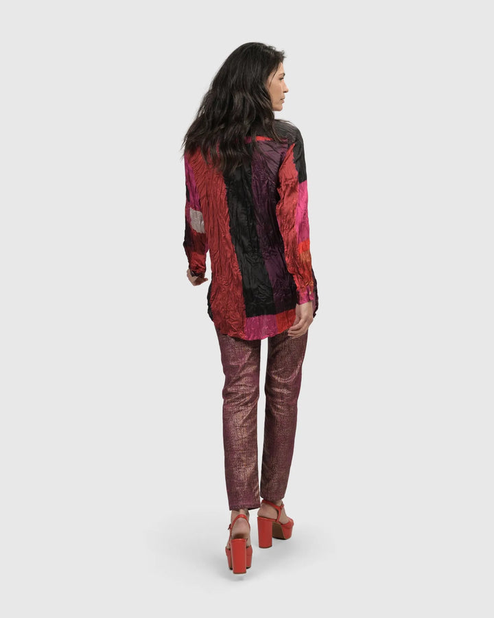 Sunset Strip Button Down Shirt, Magenta