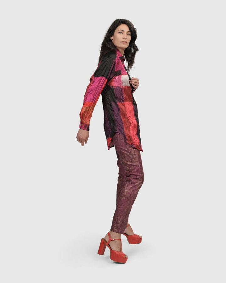 Sunset Strip Button Down Shirt, Magenta