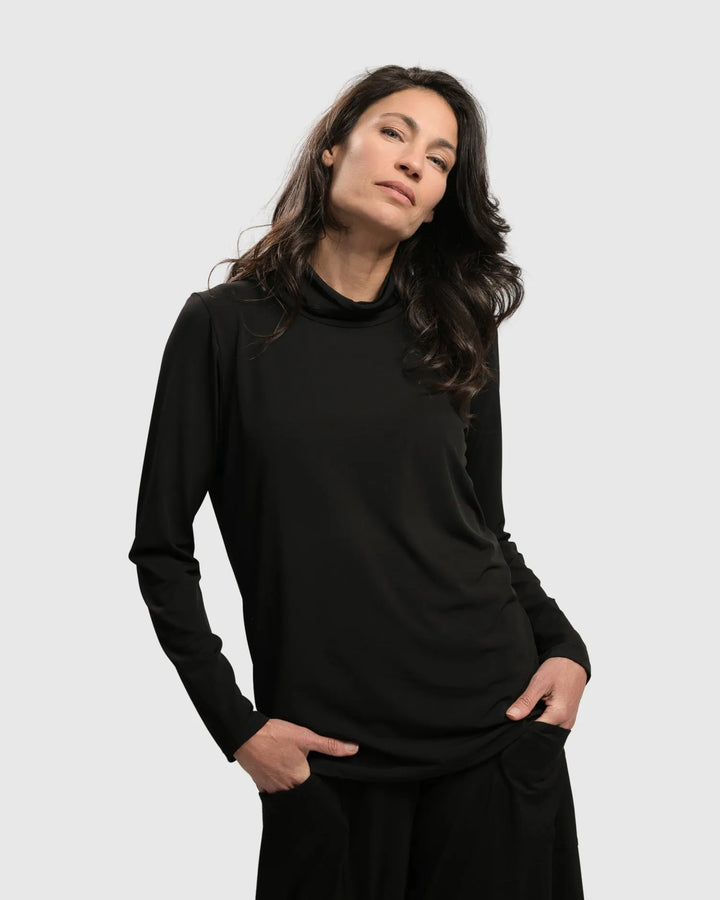 Essential Ultimate Turtleneck Top, Black