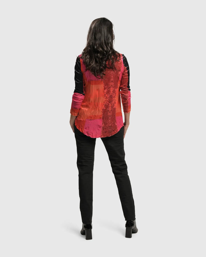 Sunset Strip V Neck Pullover, Magenta