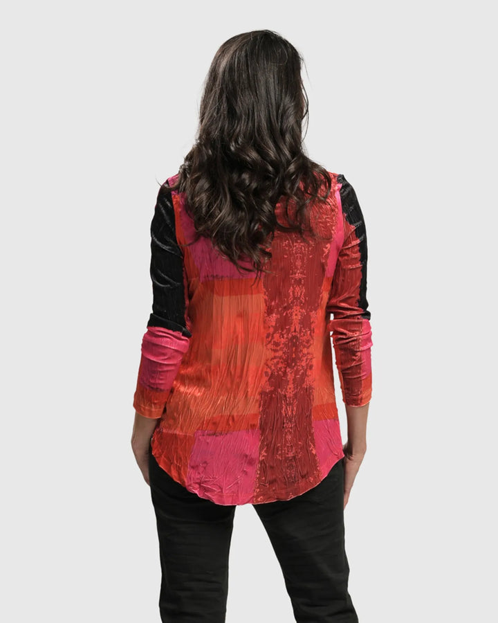 Sunset Strip V Neck Pullover, Magenta