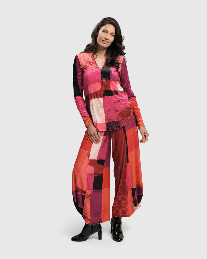 Sunset Strip V Neck Pullover, Magenta