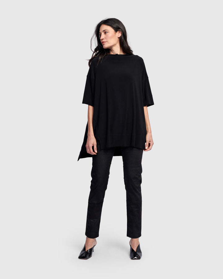 Essential Funnel Trapeze Top, Black