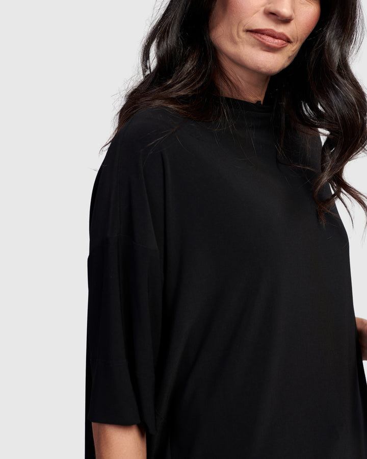 Essential Funnel Trapeze Top, Black