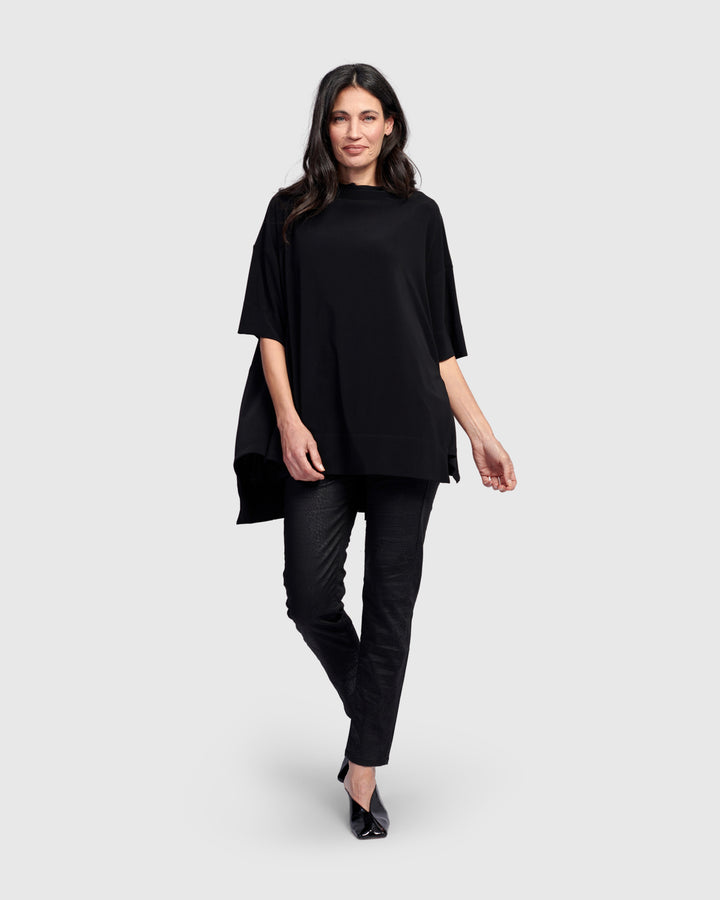 Essential Funnel Trapeze Top, Black