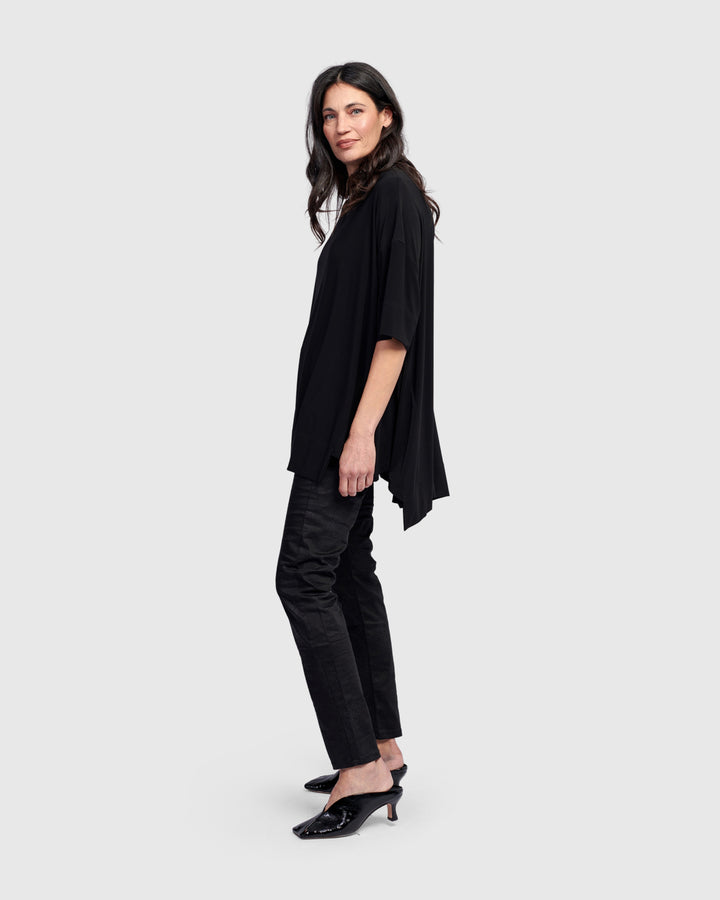 Essential Funnel Trapeze Top, Black
