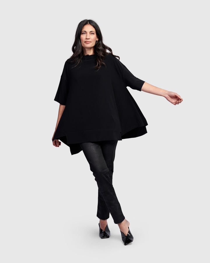 Essential Funnel Trapeze Top, Black