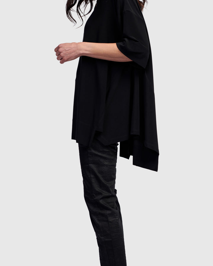 Essential Funnel Trapeze Top, Black