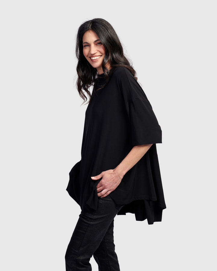 Essential Funnel Trapeze Top, Black