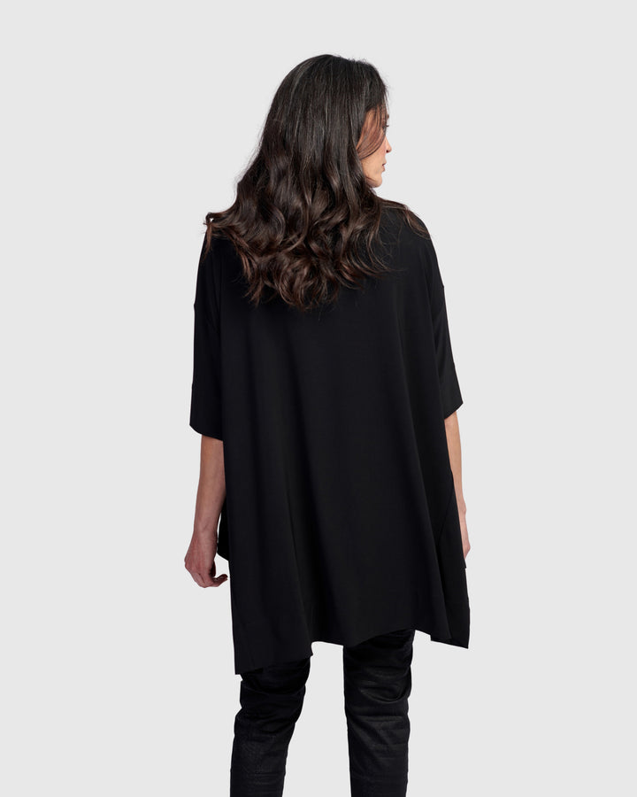 Essential Funnel Trapeze Top, Black