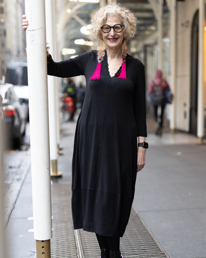 Villanelle Cocoon Dress, Black