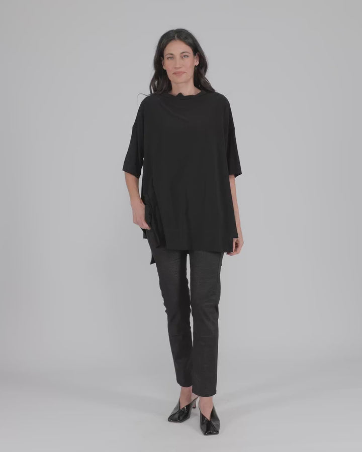 Essential Funnel Trapeze Top, Black