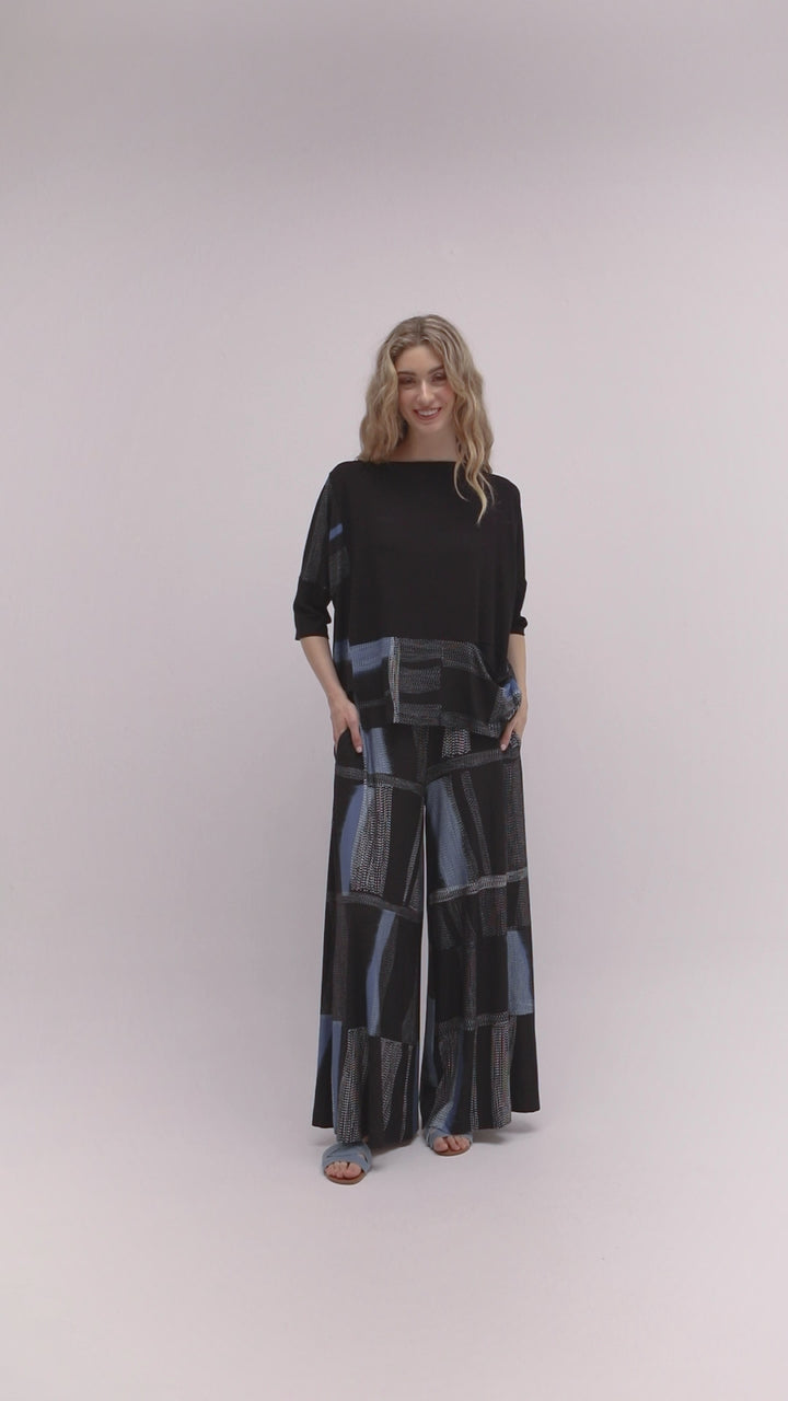 Ozai N Ku Tahiti Palazzo Pants, Blue