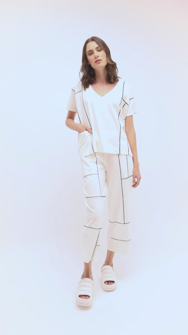 Ozai N Ku Lines Tee, White