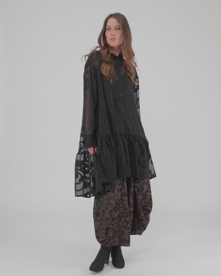 Negroni Babydoll Top, Black