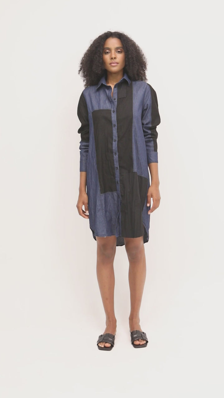 Ozai N Ku Patch Shirt Dress, Denim