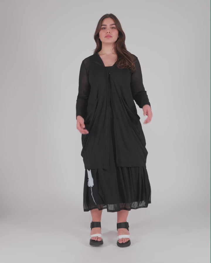 Essential Tekbika Draped Cocoon Jacket, Mesh