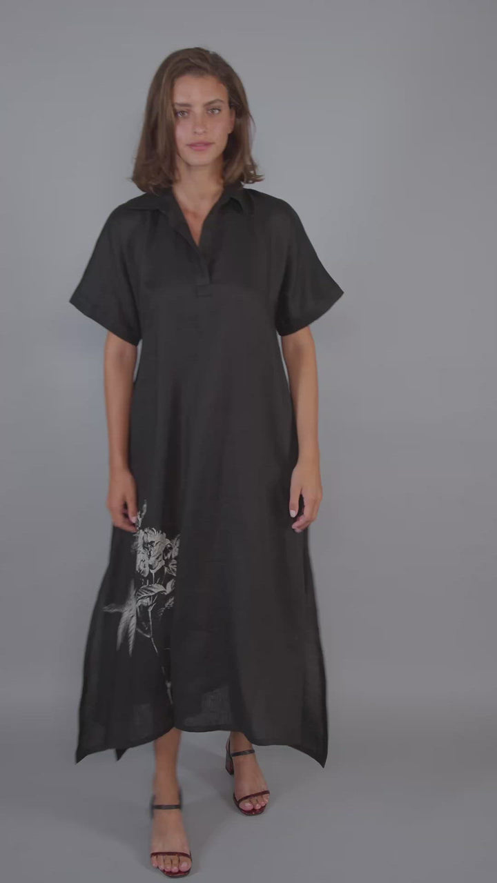 Summer Rose Maxi Dress, Black
