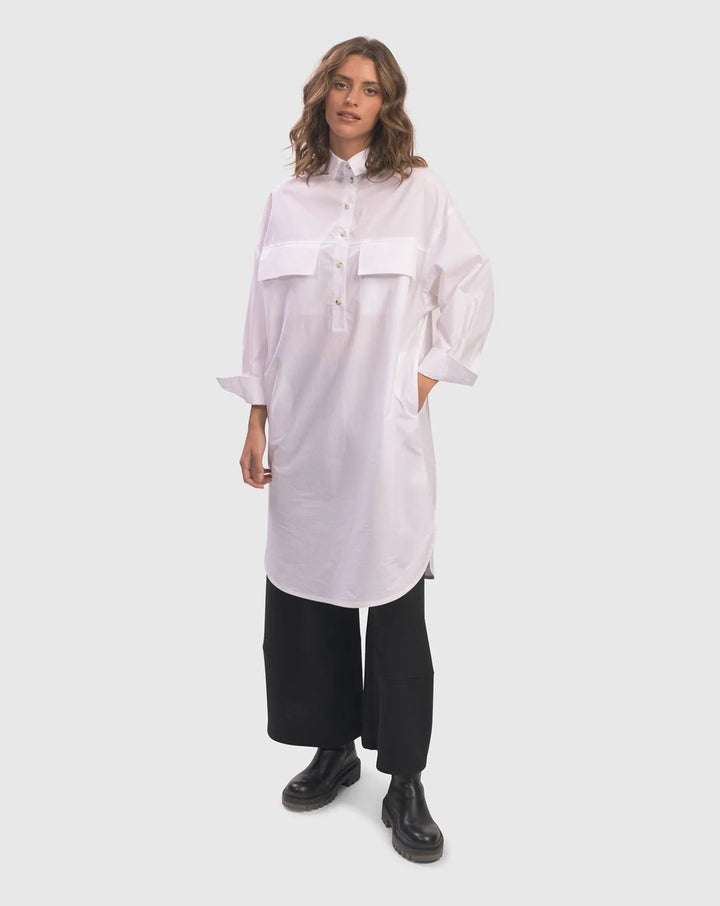 Urban Crisp Tunic Dress, White