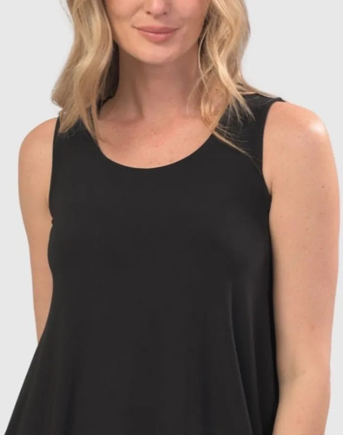 Essential Asymmetrical Tank Top, Black