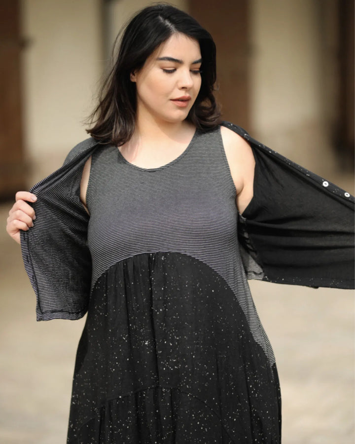 Sprinkle Crinkle Crop Cardy, Black
