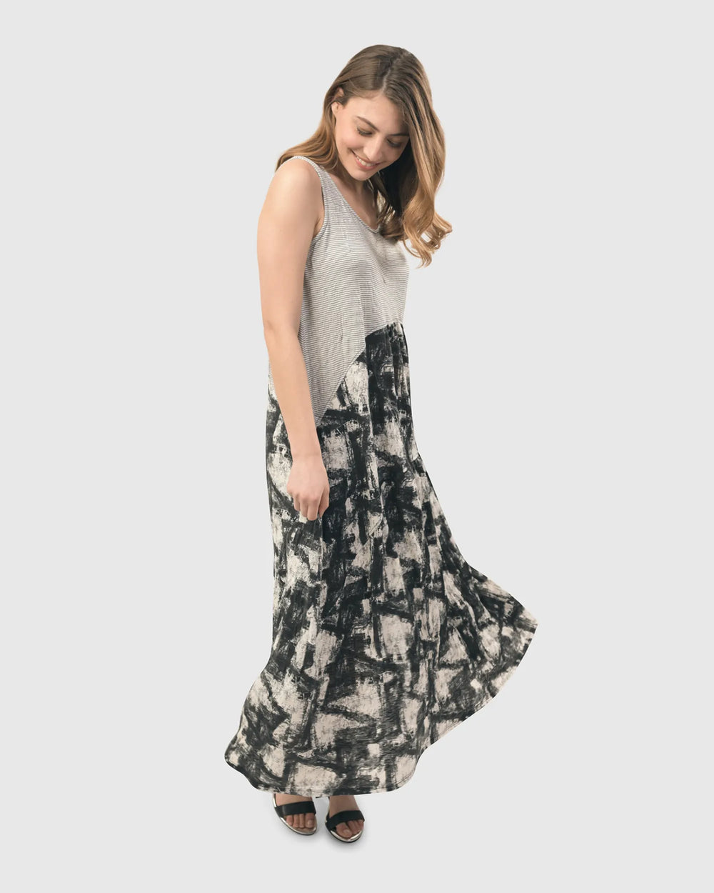 Marble Crinkle Tank Dress for older women