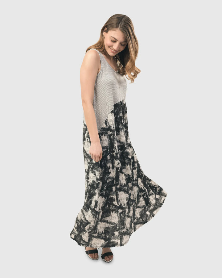 Marble Crinkle Tank Dress for older women